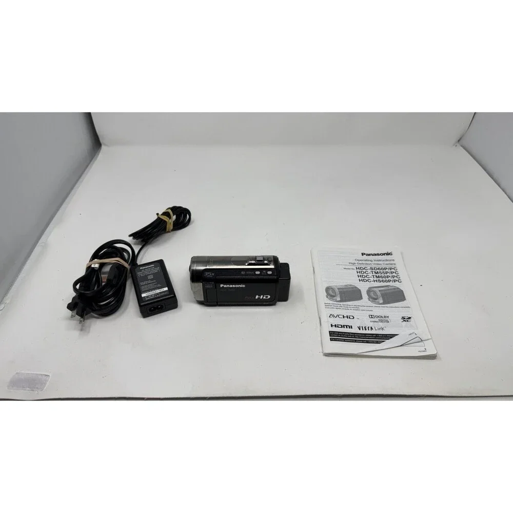 Panasonic HDC-TM60 Handheld HD Zoom Digital Camcorder / BLACK, Charger + SD Card